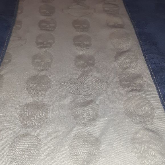 Harley-Davidson Silk Button Up Bowling Shirt‎ Blue - Picture 3 of 6